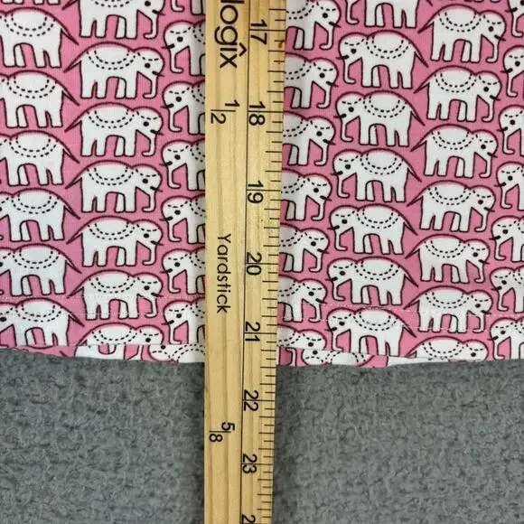 Roller Rabbit Pajama Set Top XS Pant SMALL Pink Elephant Novelty AOP Pima Cotton - Picture 8 of 13